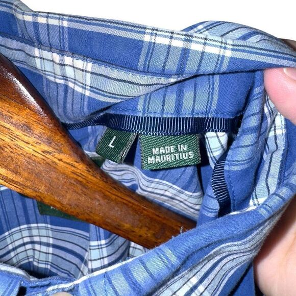 Orvis Heritage Wash Blue & White Active Fit Button Down Shirt Sz L - Picture 3 of 8